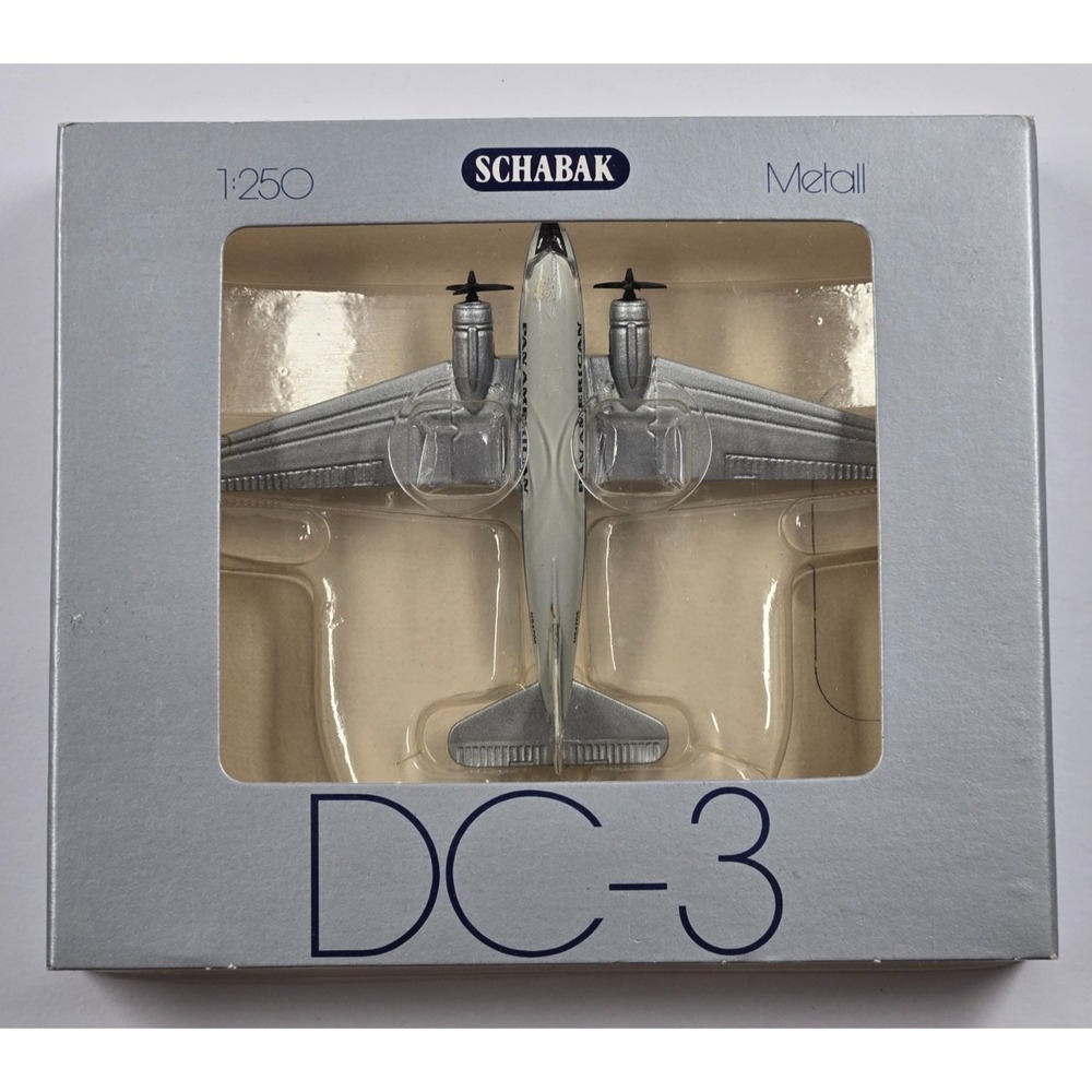 Schabak DC-3 Pan American Diecast 1:250 Vintage Germany Model Airplane READ